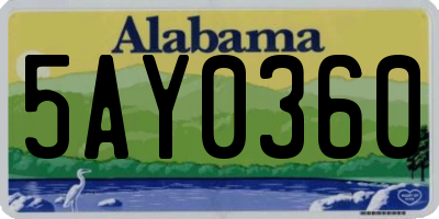 AL license plate 5AY0360