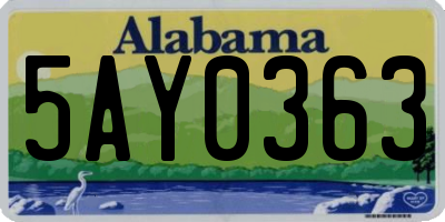 AL license plate 5AY0363