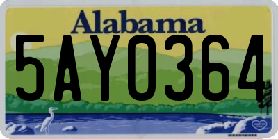 AL license plate 5AY0364