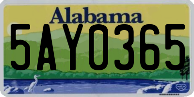 AL license plate 5AY0365