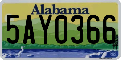 AL license plate 5AY0366