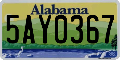 AL license plate 5AY0367