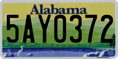 AL license plate 5AY0372