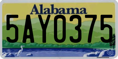 AL license plate 5AY0375