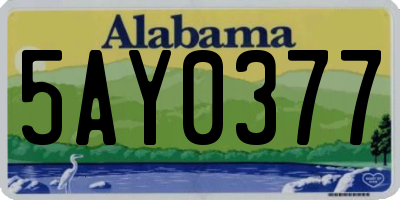 AL license plate 5AY0377