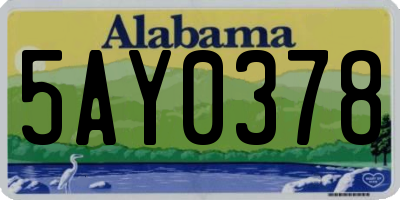 AL license plate 5AY0378