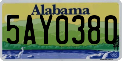 AL license plate 5AY0380