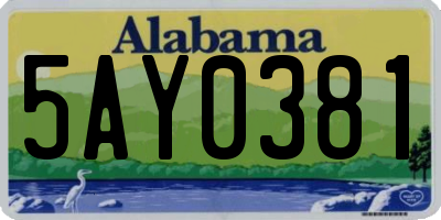 AL license plate 5AY0381