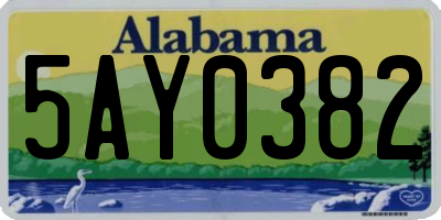 AL license plate 5AY0382