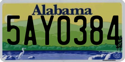 AL license plate 5AY0384