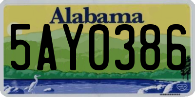 AL license plate 5AY0386