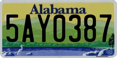 AL license plate 5AY0387