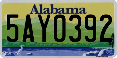 AL license plate 5AY0392