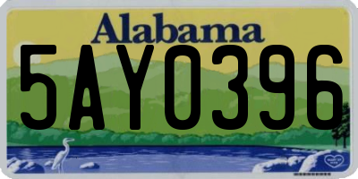 AL license plate 5AY0396