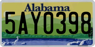AL license plate 5AY0398