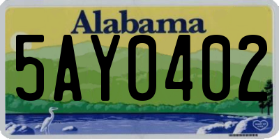 AL license plate 5AY0402
