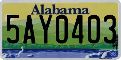 AL license plate 5AY0403