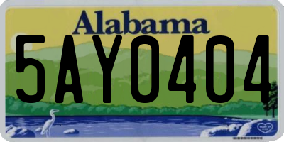 AL license plate 5AY0404
