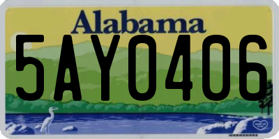 AL license plate 5AY0406