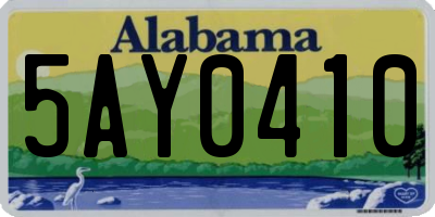 AL license plate 5AY0410