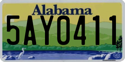 AL license plate 5AY0411