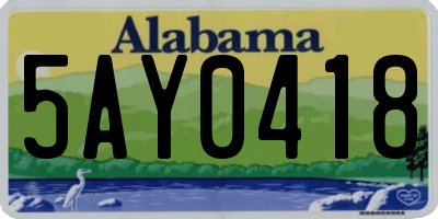 AL license plate 5AY0418