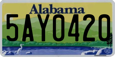AL license plate 5AY0420