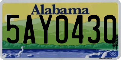AL license plate 5AY0430