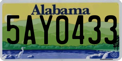 AL license plate 5AY0433