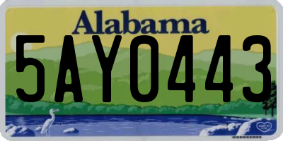 AL license plate 5AY0443