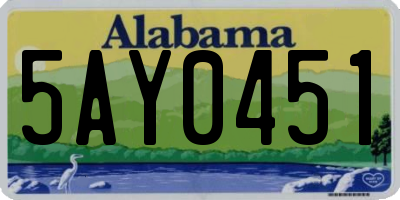 AL license plate 5AY0451