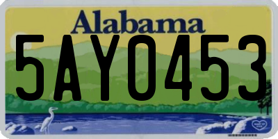 AL license plate 5AY0453