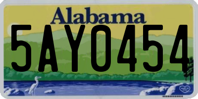 AL license plate 5AY0454