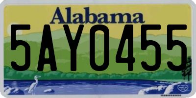AL license plate 5AY0455