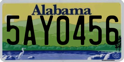 AL license plate 5AY0456