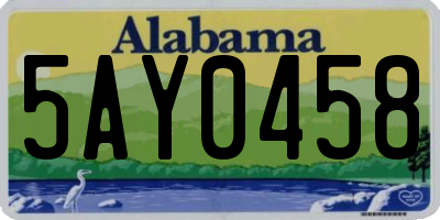 AL license plate 5AY0458