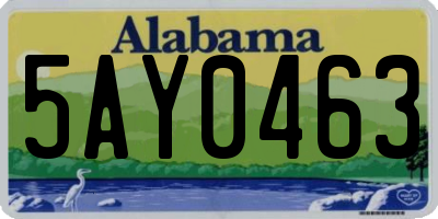 AL license plate 5AY0463