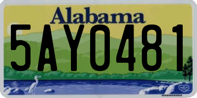 AL license plate 5AY0481
