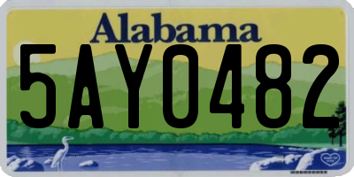 AL license plate 5AY0482