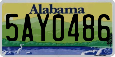 AL license plate 5AY0486