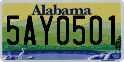 AL license plate 5AY0501