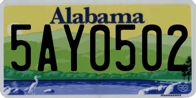 AL license plate 5AY0502