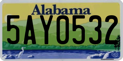 AL license plate 5AY0532