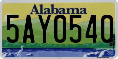 AL license plate 5AY0540
