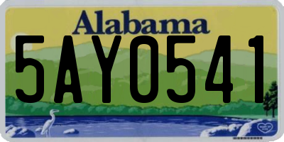 AL license plate 5AY0541