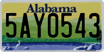 AL license plate 5AY0543
