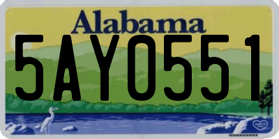 AL license plate 5AY0551
