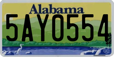 AL license plate 5AY0554