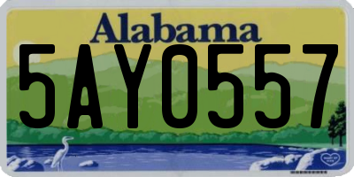 AL license plate 5AY0557