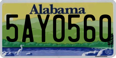 AL license plate 5AY0560
